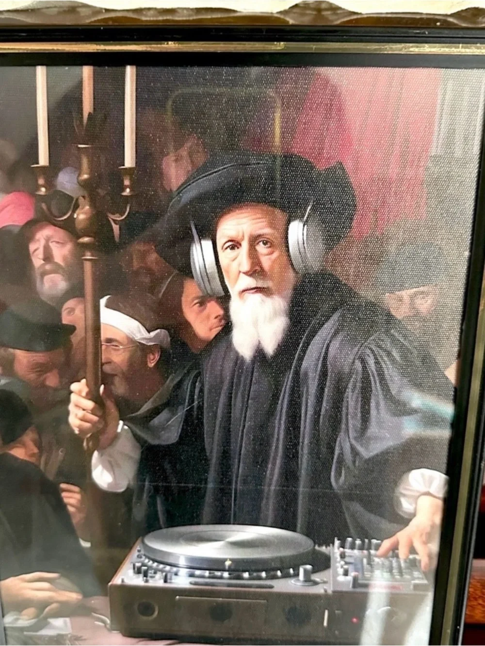 Renaissance DJ Gentleman Candelabra Canvas Print Wall Art EDM Techno Dance